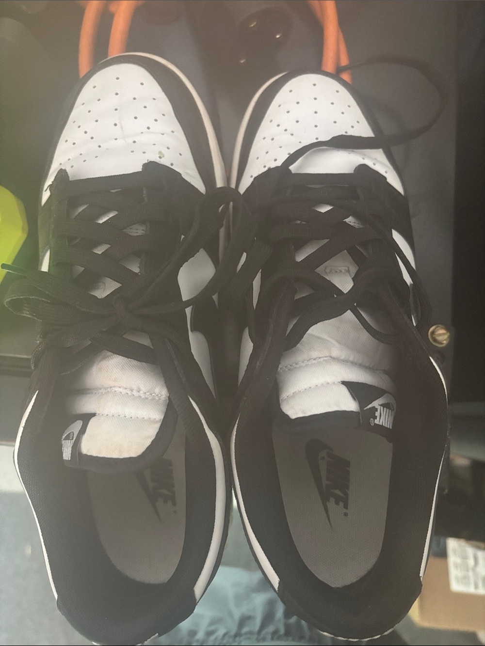 Nike Black and White Low Top Sneakers with Black Laces